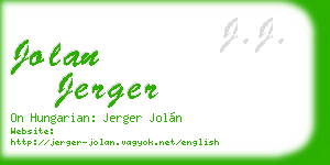 jolan jerger business card